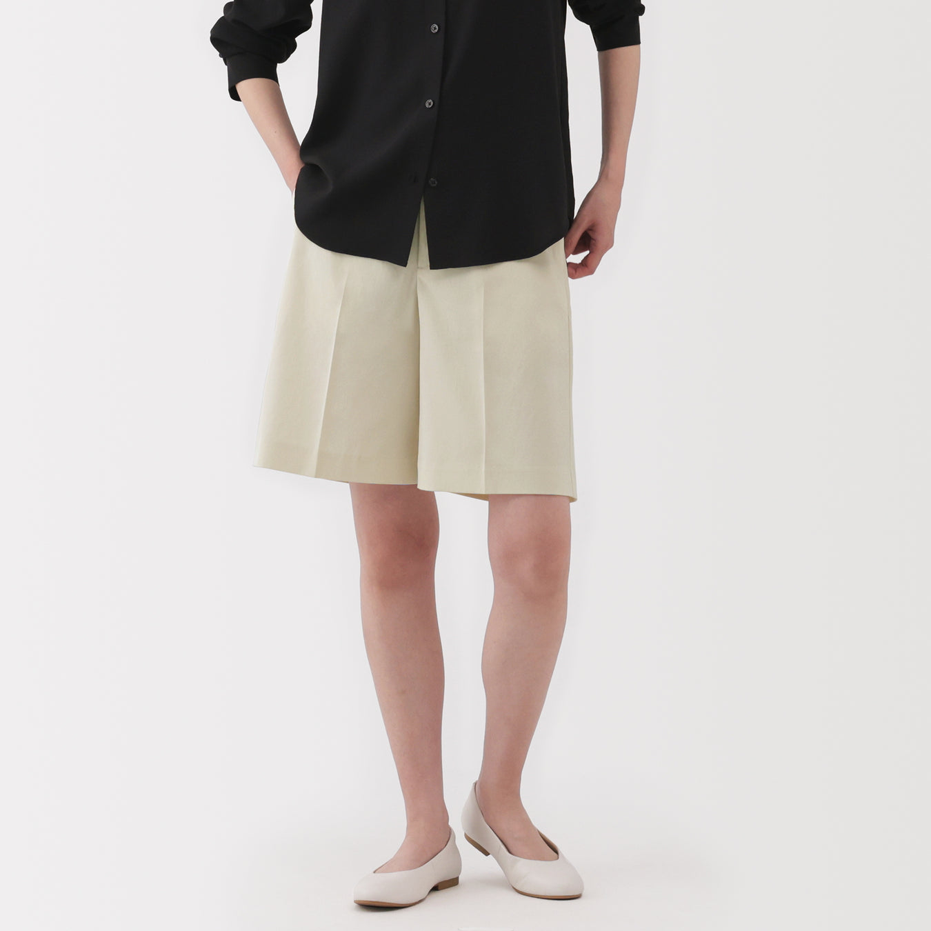 Recycled Polyester Shorts Off White MUJI