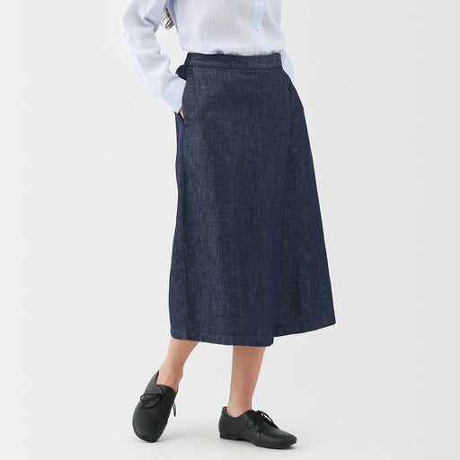 Women's Hemp Blend Denim Dress Trousers MUJI