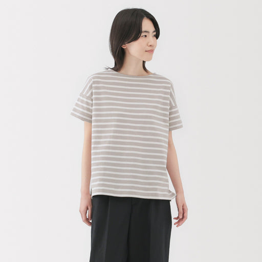 Women's Boat Neck Short Sleeve T-Shirt MUJI