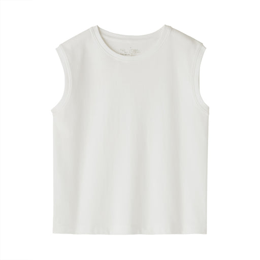 Women's 2-Ply Jersey French Sleeve T-Shirt White MUJI