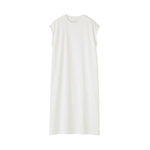 Women's 2-Ply Jersey French Sleeve Dress White MUJI