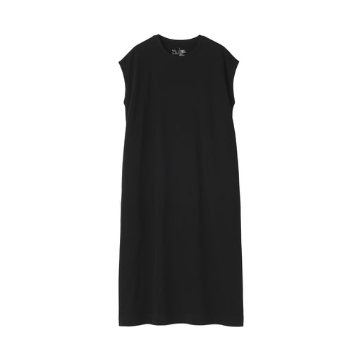 Women's 2-Ply Jersey French Sleeve Dress Black MUJI