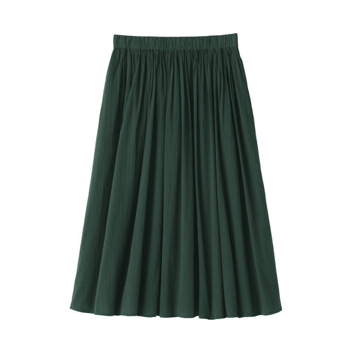#deleted [import] Women's High Twisted Veil Gathered Skirt Dark Green MUJI
