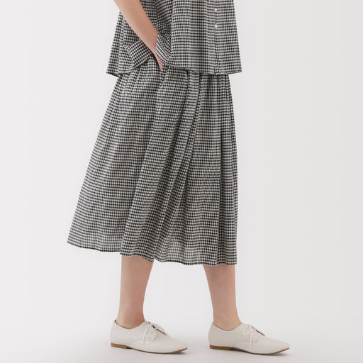 Women's High Twisted Veil Gathered Patterned Skirt MUJI