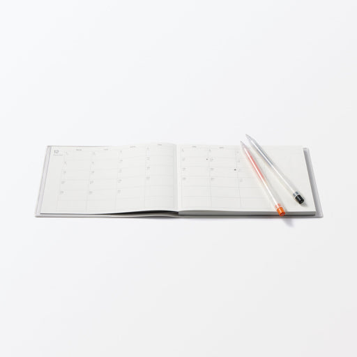 B5 Half Size Monthly/Weekly Planner From Dec. 2025 White Gray MUJI