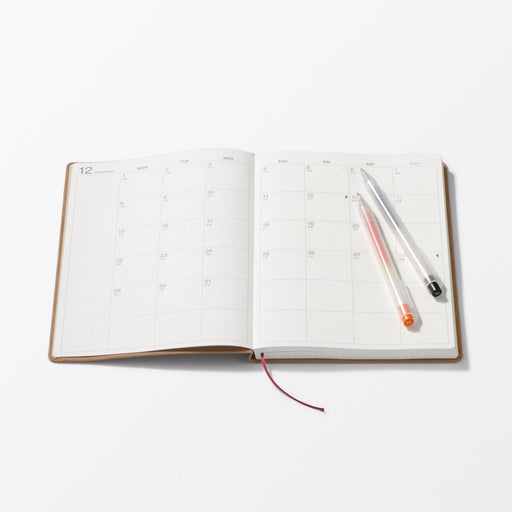 A5 Faux Suede Monthly/Weekly Planner From Dec. 2025 MUJI