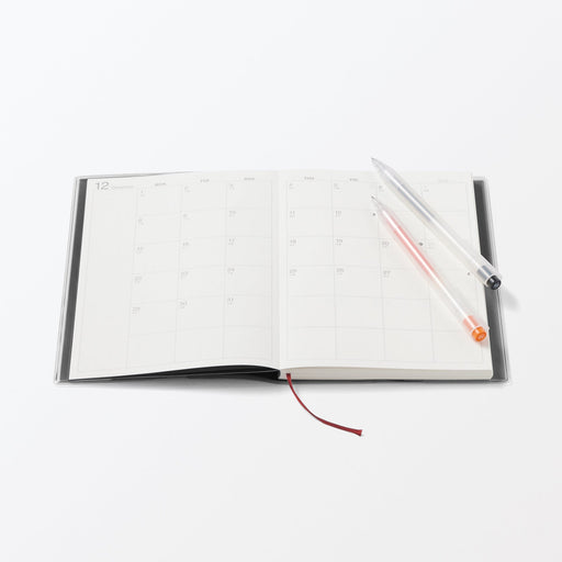 B6 Vertical Monthly/Weekly Planner From Dec. 2025 Black MUJI