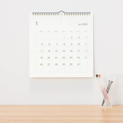 2026 Bagasse Paper Wall Calendar - Square MUJI