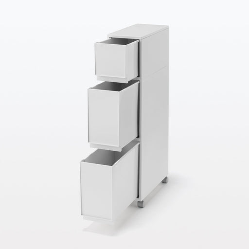 #26ss -import- (oversize fee) Polypropylene Stocker with Caster #1 - White Gray (3 Tier) MUJI