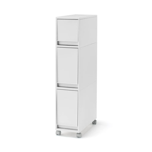 #26ss -import- (oversize fee) Polypropylene Stocker with Caster #1 - White Gray (3 Tier) MUJI