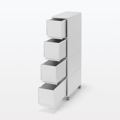 #wk 22 -import (oversize fee) - Polypropylene Stocker with Caster - White Gray (4 Tier) MUJI