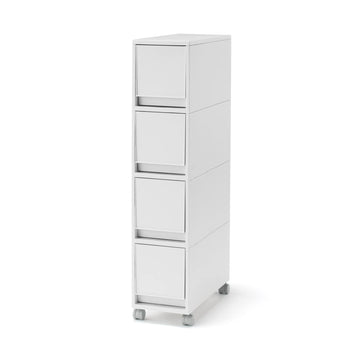 Polypropylene Stocker with Caster - White Gray (4 Tier) MUJI