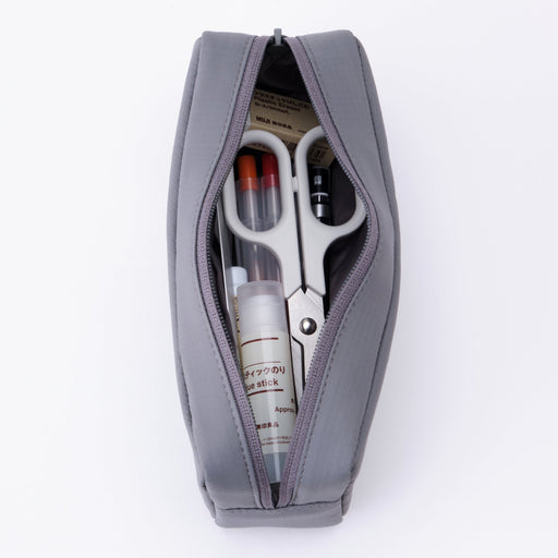 #missed JAN -imported - Parachute Cloth Large Pen Case - Gray MUJI