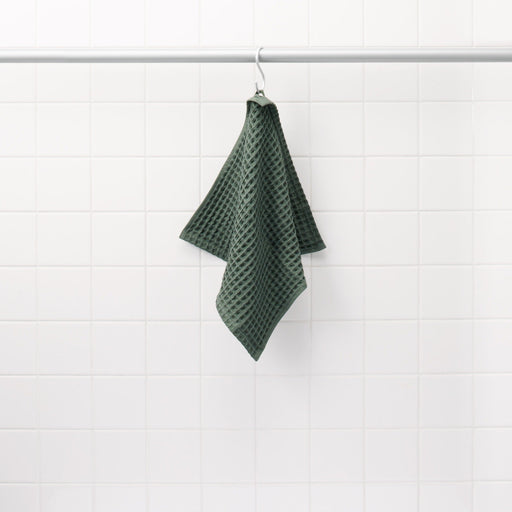 Waffle Hand Towel with Loop Green MUJI