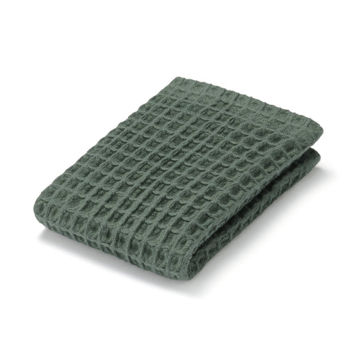 Waffle Hand Towel with Loop Green MUJI