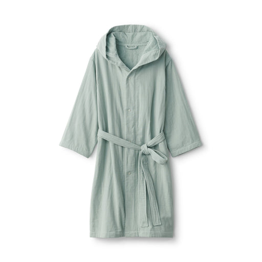 Cotton Gauze Pile Bathrobe Light Green MUJI