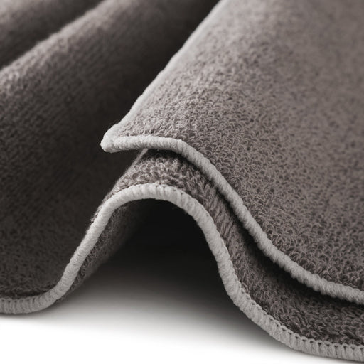 Color Stitch Pile Bath Towel Charcoal MUJI