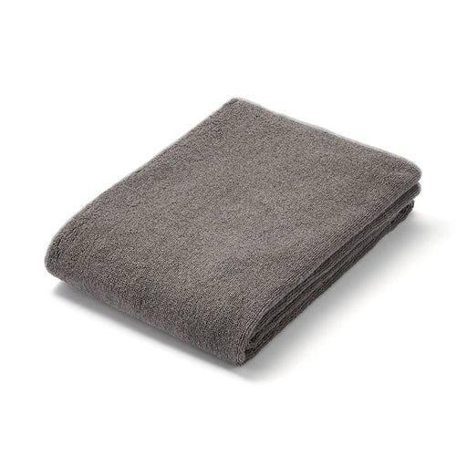 Color Stitch Pile Bath Towel Charcoal MUJI