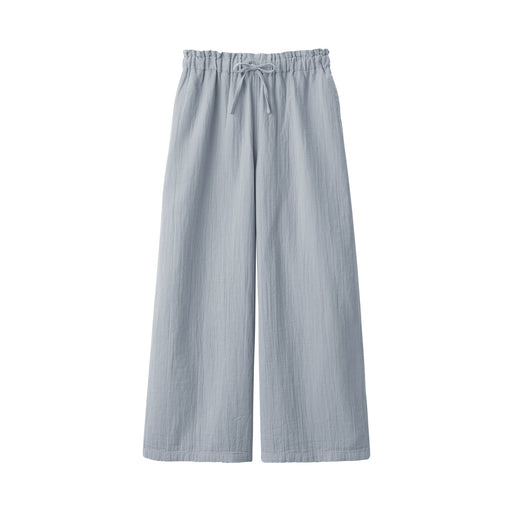 Crepe Gauze Long Pants Light Blue MUJI