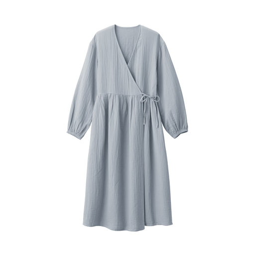 Crepe Gauze Long Cardigan Light Blue MUJI