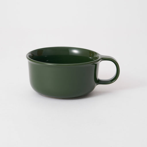 Stoneware Soup Mug Cup - Dark Green MUJI
