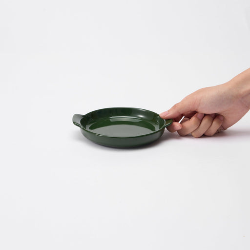 Stoneware Plate - Dark Green (Dia. 5.0") MUJI