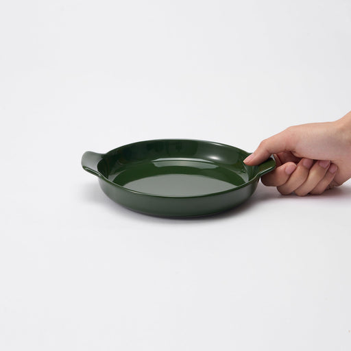 Stoneware Plate - Dark Green (Dia. 6.7") MUJI