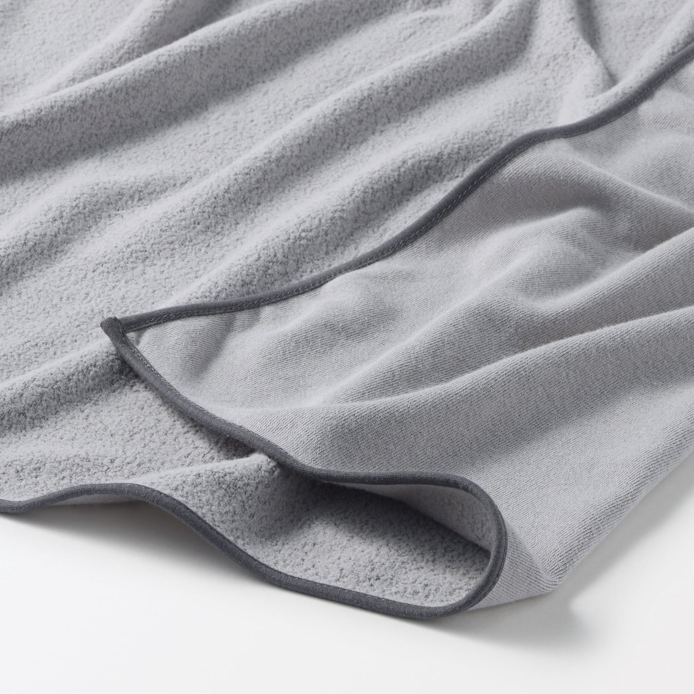 Cotton Pile Knit Blanket Gray MUJI