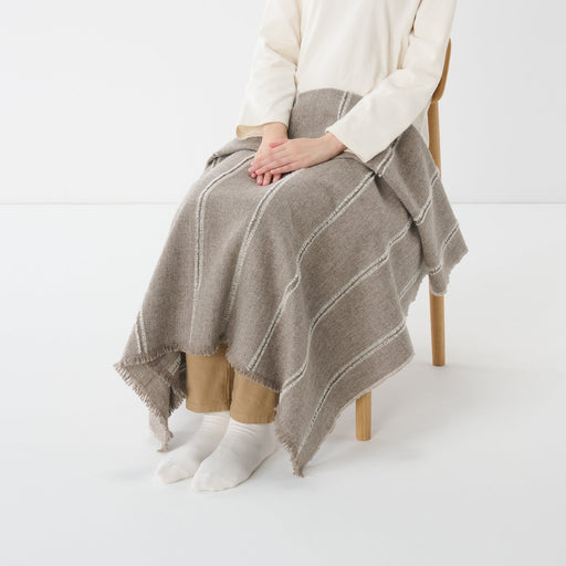 Wool Throw Brown MUJI