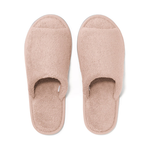 Cotton Pile Open Toe Slippers Beige MUJI