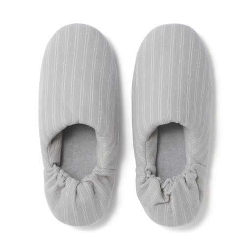 Cotton Flannel Room Shoes Gray Stripe MUJI