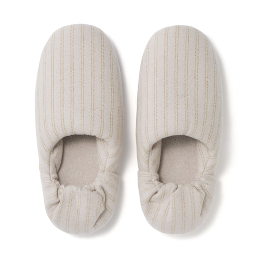 Cotton Flannel Room Shoes Beige Stripe MUJI