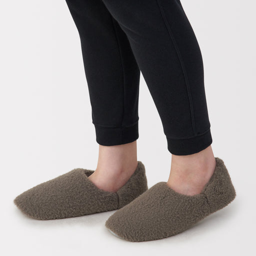Warm Fiber Room Shoes Brown MUJI