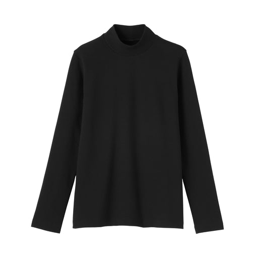Brushed Mock Neck T-Shirt Black MUJI