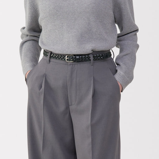 Tanned Leather Skinny Belt Black MUJI