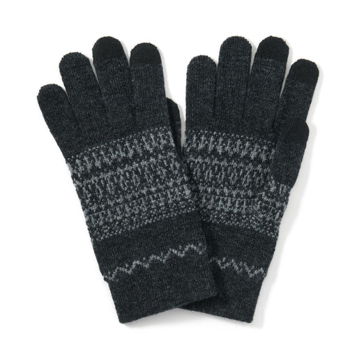 Merino Wool Blend Touchscreen Gloves Charcoal Gray MUJI