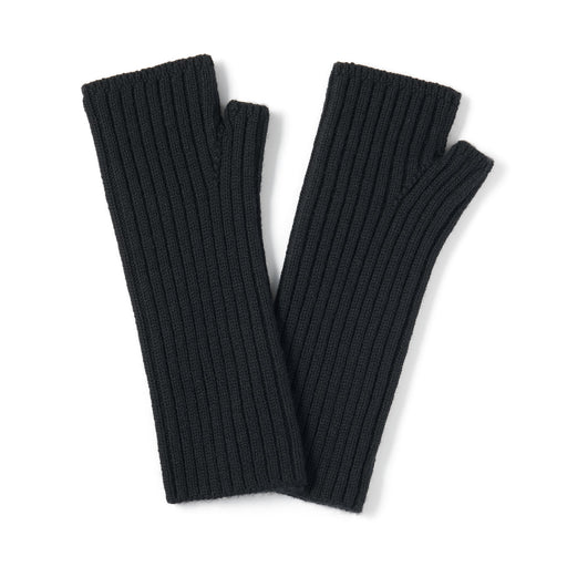 Merino Wool Ribbed Arm Warmers Black MUJI
