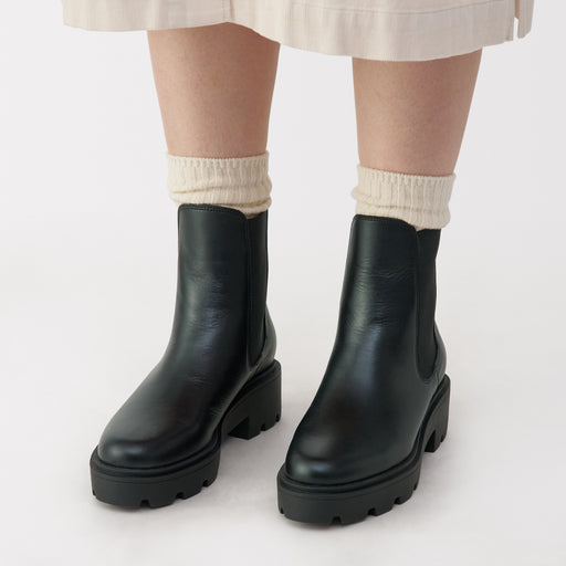 Leather Chelsea Boots Black MUJI