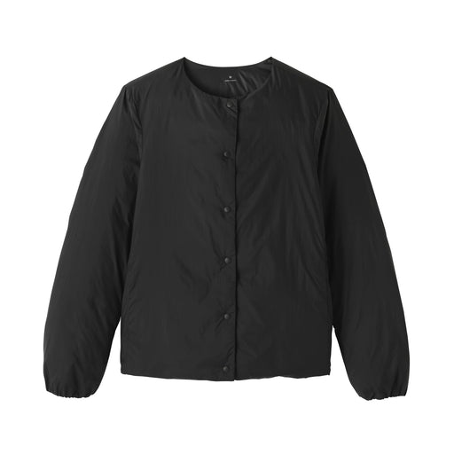 Lightweight Down Collarless Jacket Black MUJI