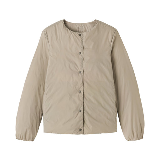 Lightweight Down Collarless Jacket Light Beige MUJI