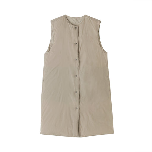 Lightweight Down Long Vest Light Beige MUJI