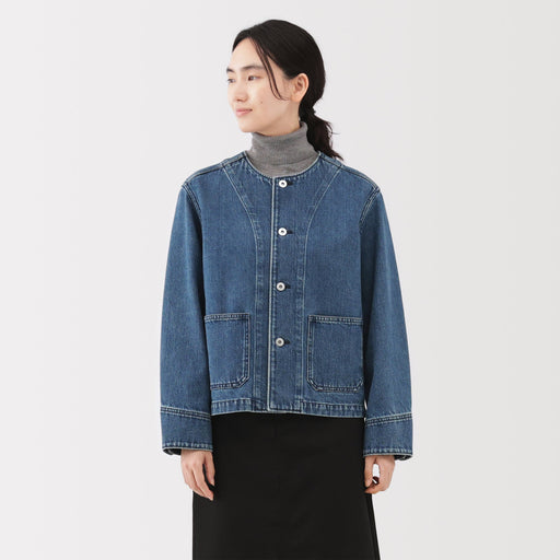 Kapok Blend Denim Jacket MUJI