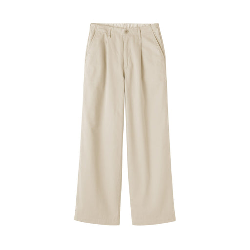 Chino Pleated Wide Pants Ivory MUJI