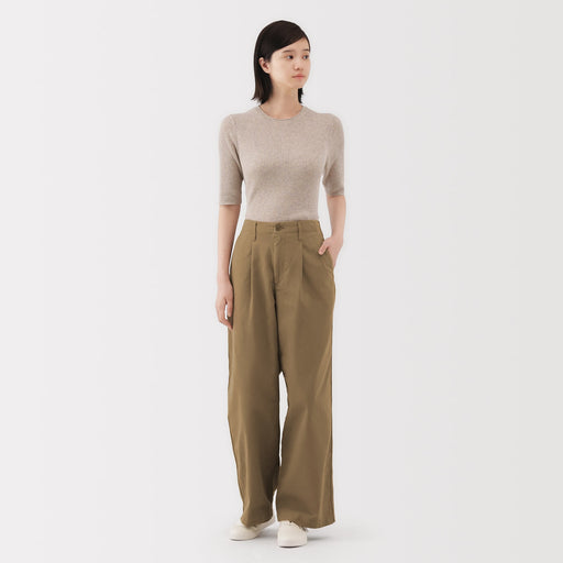 Chino Pleated Wide Pants MUJI