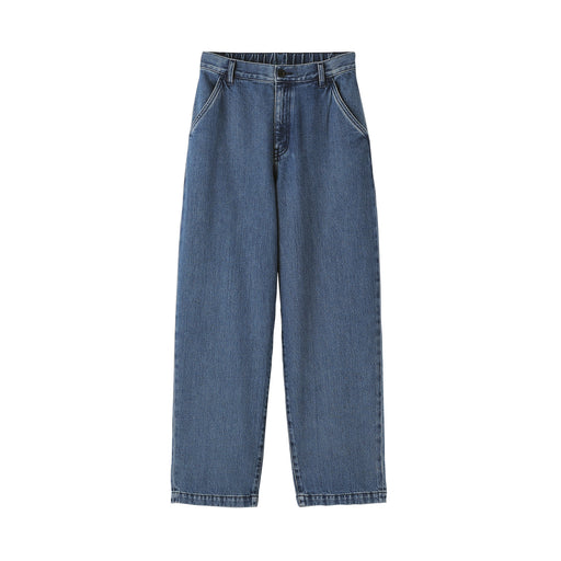 Kapok Denim Wide Tapered Pants Light Blue MUJI
