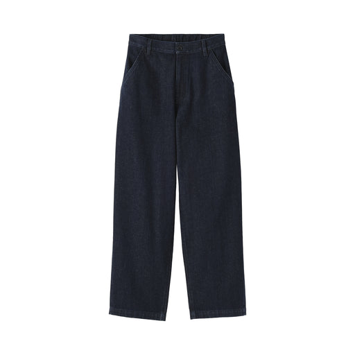 Kapok Denim Wide Tapered Pants Dark Navy MUJI