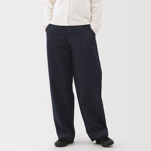 Kapok Denim Wide Tapered Pants MUJI