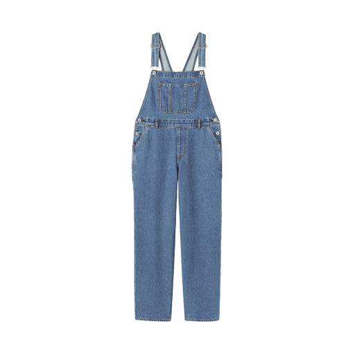 Kapok Blend Denim Overalls Blue MUJI
