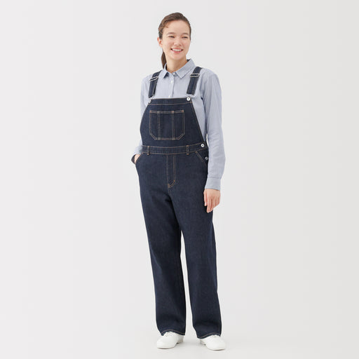 Kapok Blend Denim Overalls MUJI