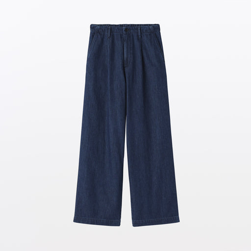 Lightweight Denim Wide Pants Blue MUJI
